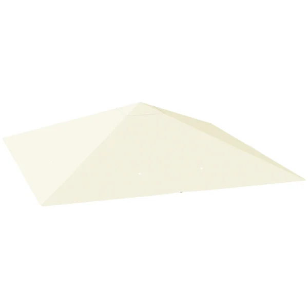 3x3m Garden Gazebo Cover with 8 Drainage Holes, 600D Oxford Fabric, Cream White ( COVER ONLY)