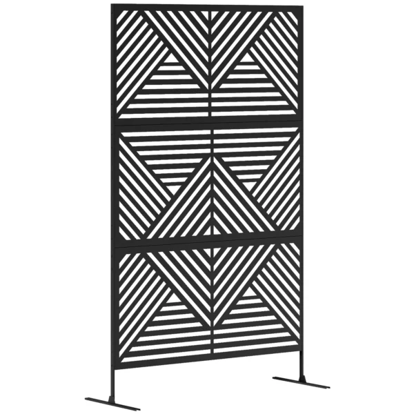 Decorative Outdoor Divider and Trellis for Climbing Plants, 122x45x198 cm, Black