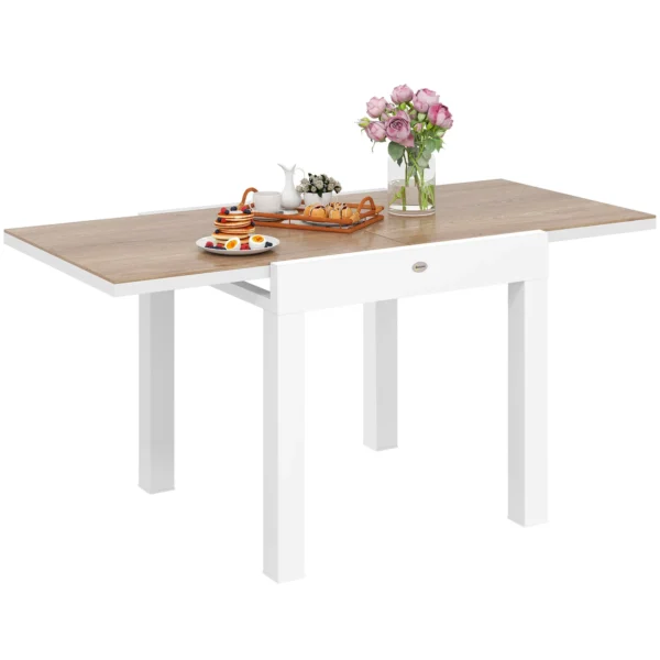 Extendable Garden Dining Table 80-160 cm for 4-6 Seats, White