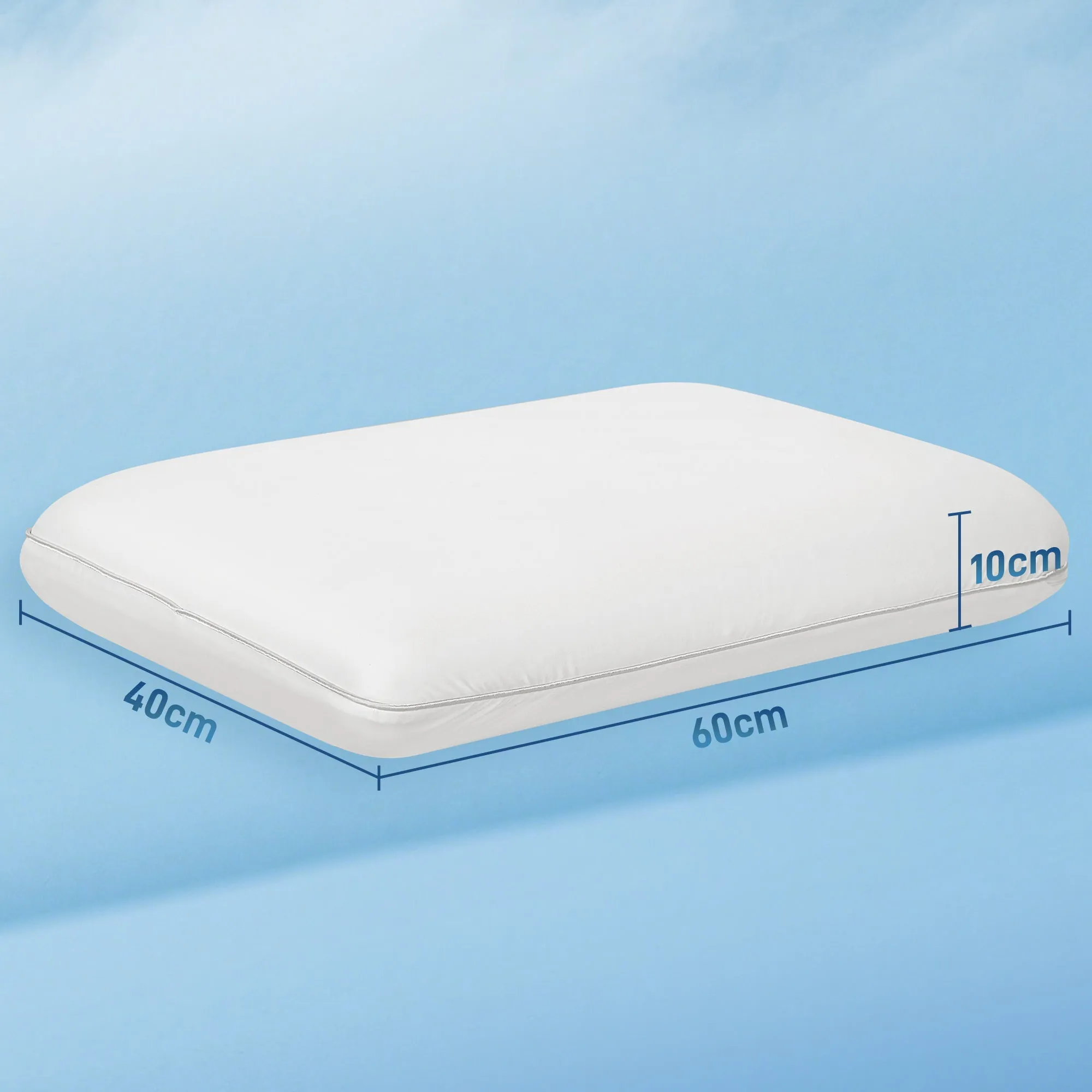 Rapid Rebound Memory Foam Pillow with Removable and Washable Cover, 60x40x10 cm, Cream White - Image 3
