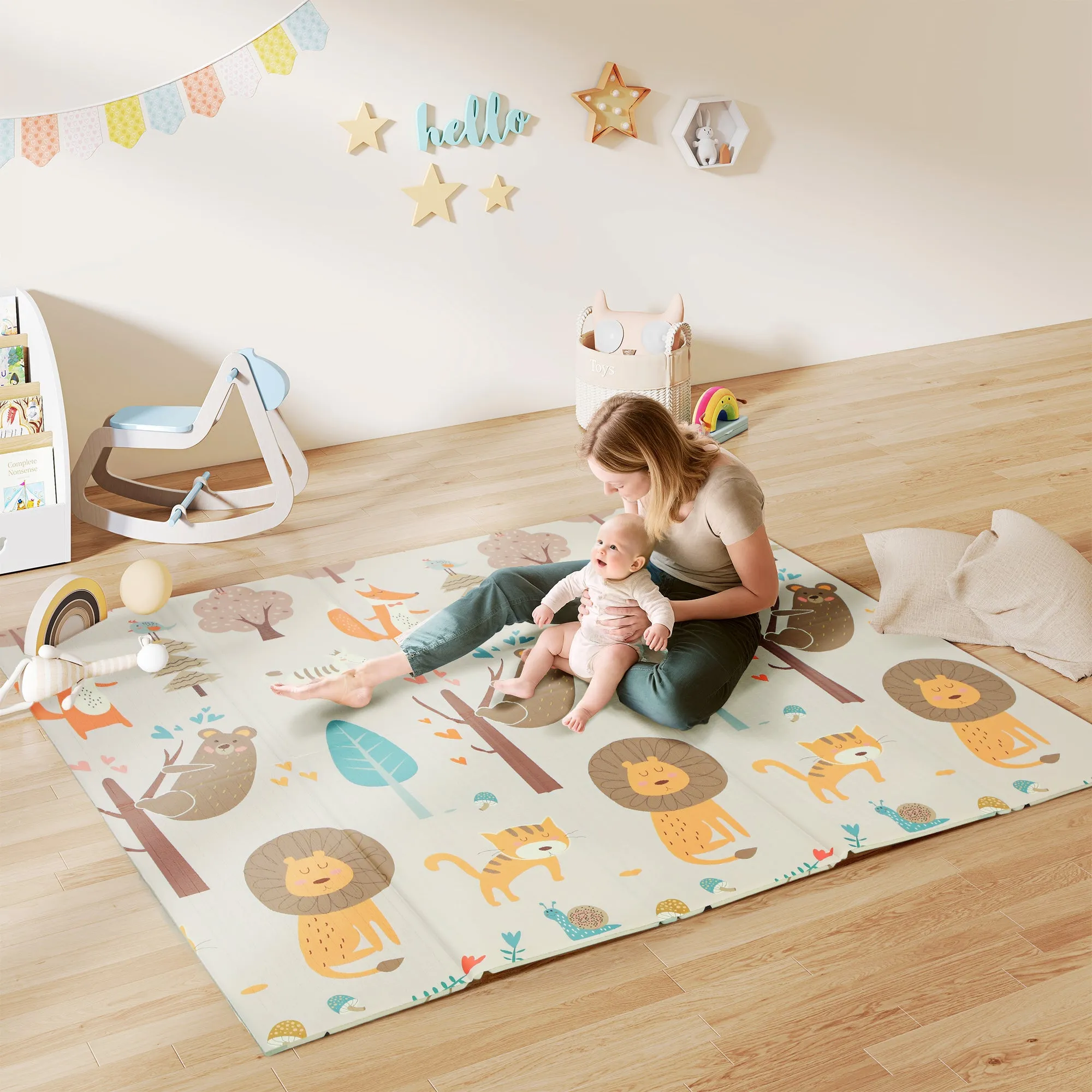 Children's Rug for 0-6 Years Old with Forest Theme and Waterproof Surface in Multi-Color XPE, 196x176x1.5 cm - Image 2