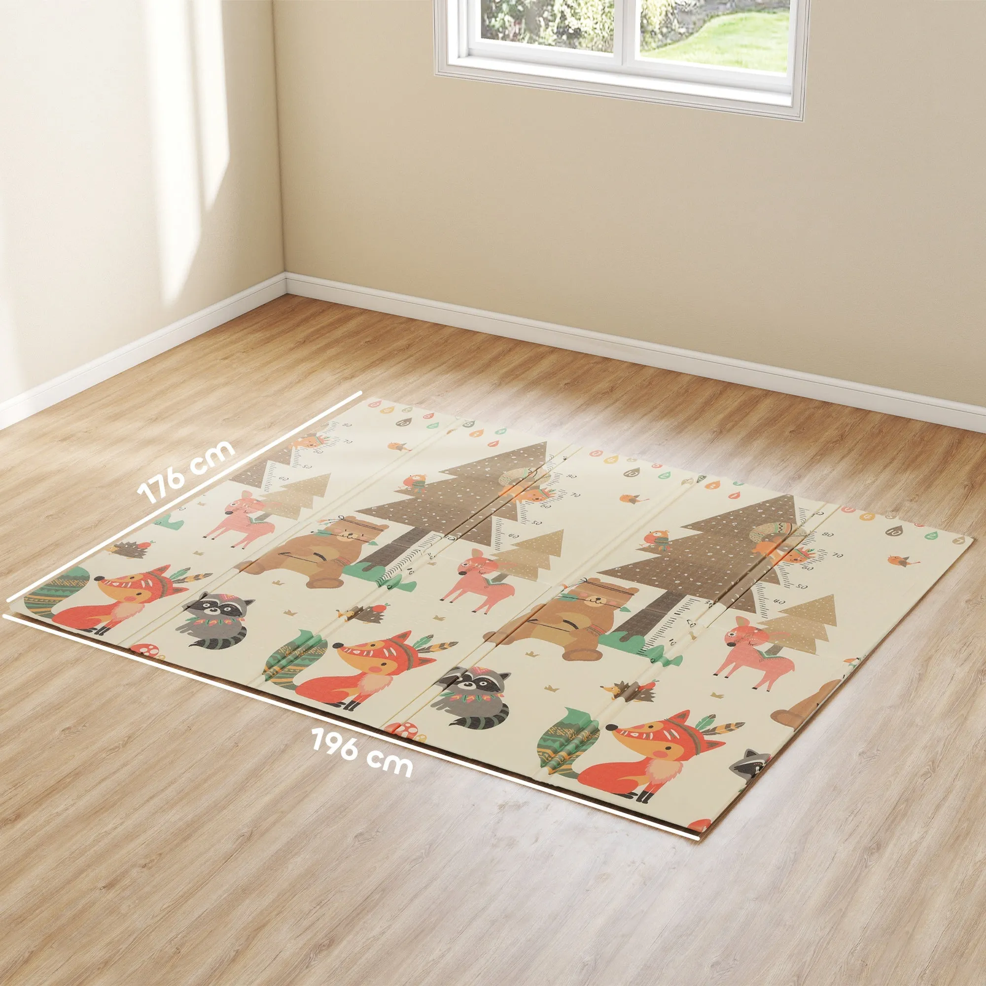Forest Themed Children's Rug for 0-6 Years Old with Waterproof Surface in Multi-Color XPE, 196x176x1.5 cm - Image 3