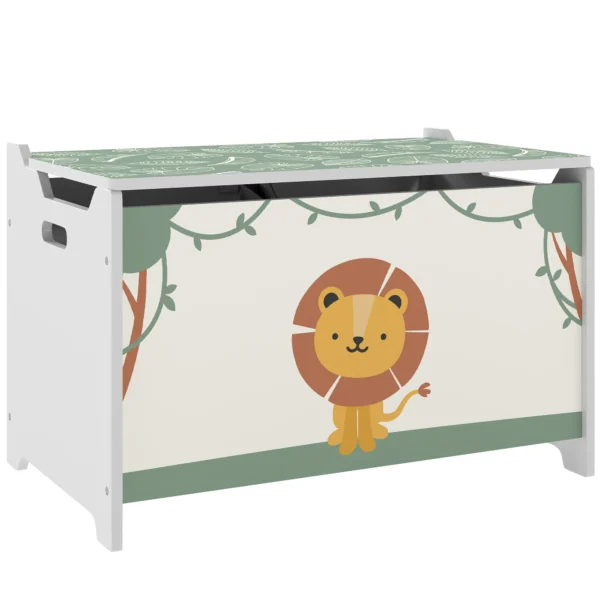 Children's Toy Storage Chest with Lid for Toys and Clothes, 60x37x39 cm, Green