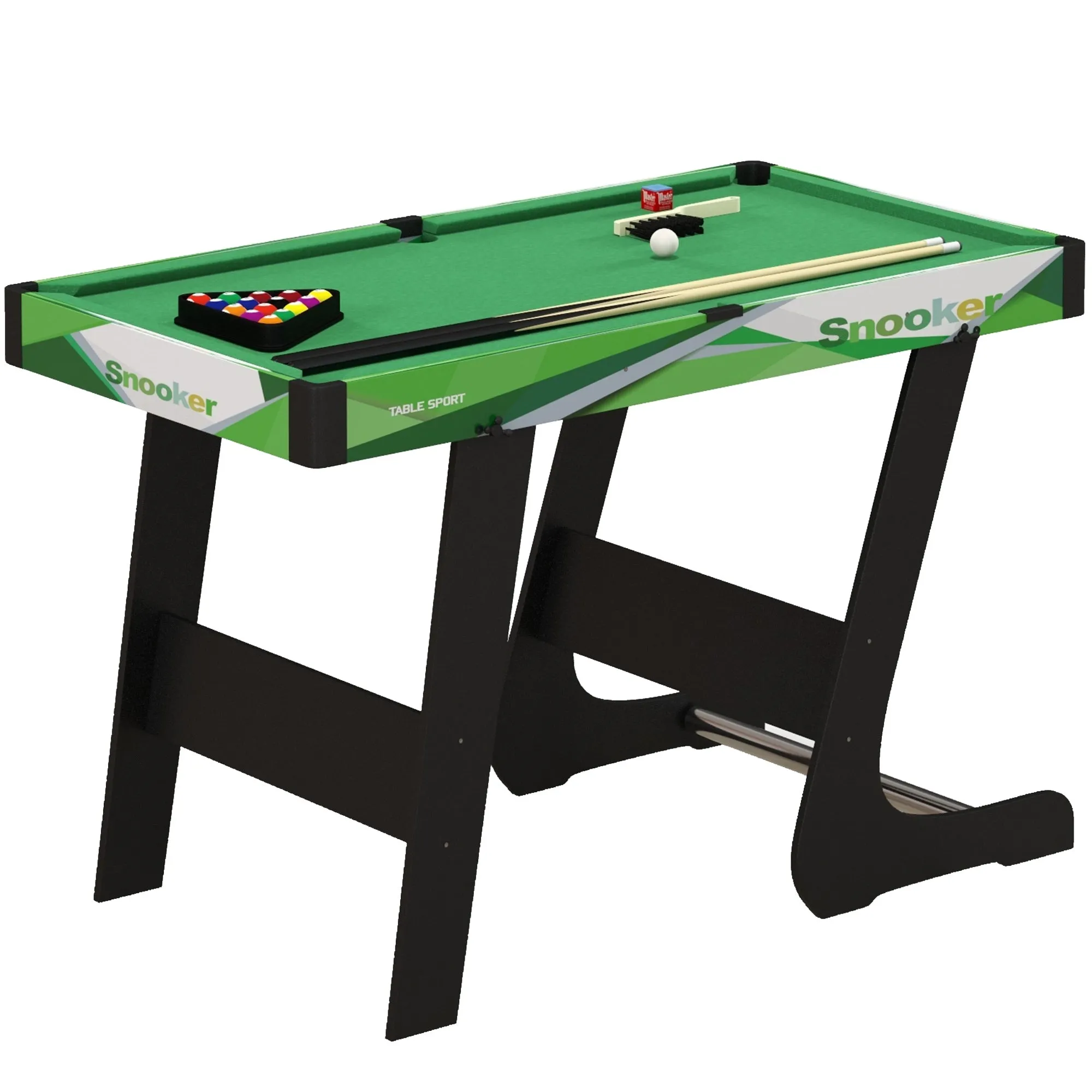 SPORTNOW Folding Pool Table with Cues, Balls and Triangle for Adults and Children from 12 Years, 104x55.5x68 cm