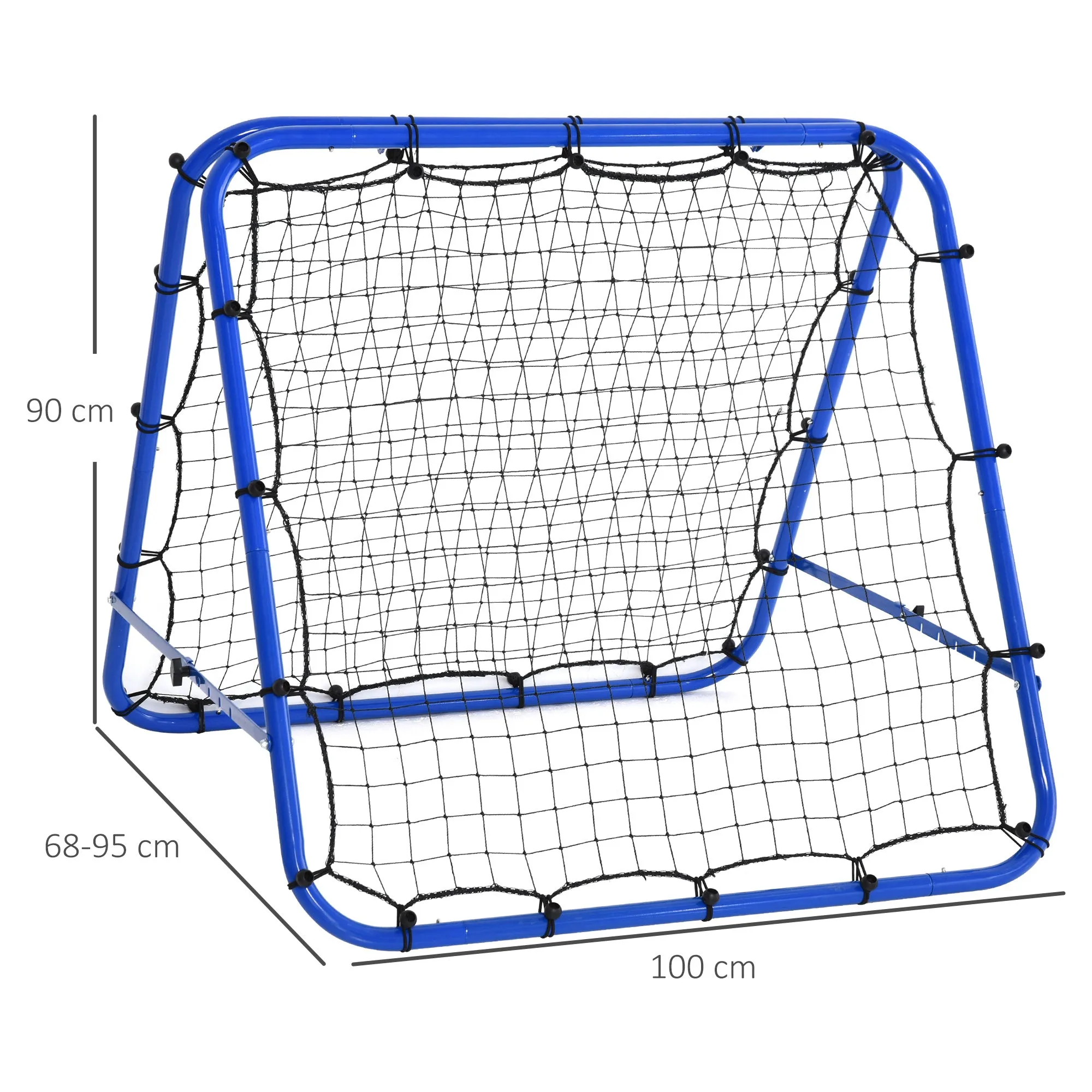 Foldable Soccer Rebounder Net with Adjustable Angle and Pegs, 100x95x90 cm, Blue - Image 3