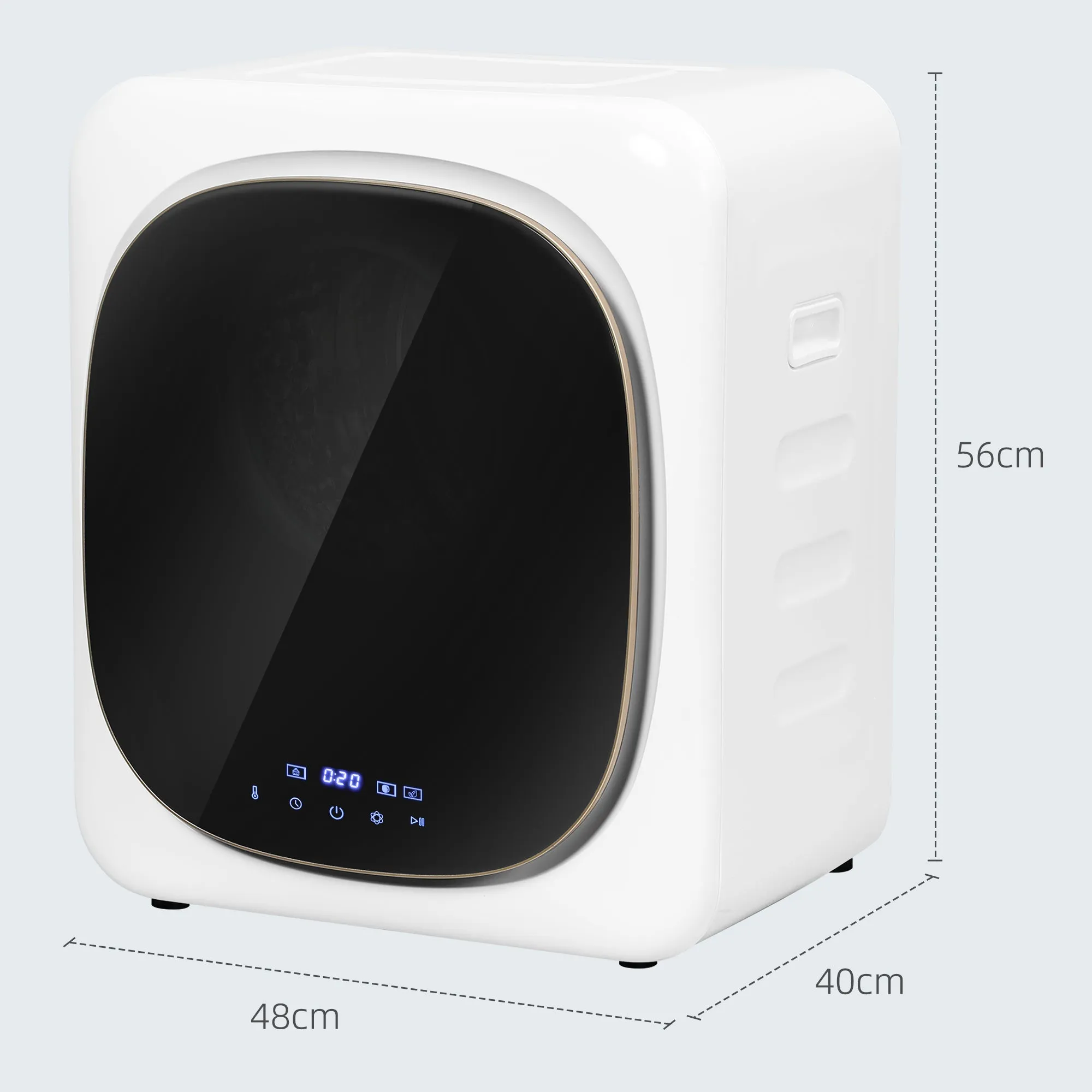 4kg Load Air Dryer with Timer and Smart Program, Stainless Steel and ABS, 48x40x56 cm, White - Image 3