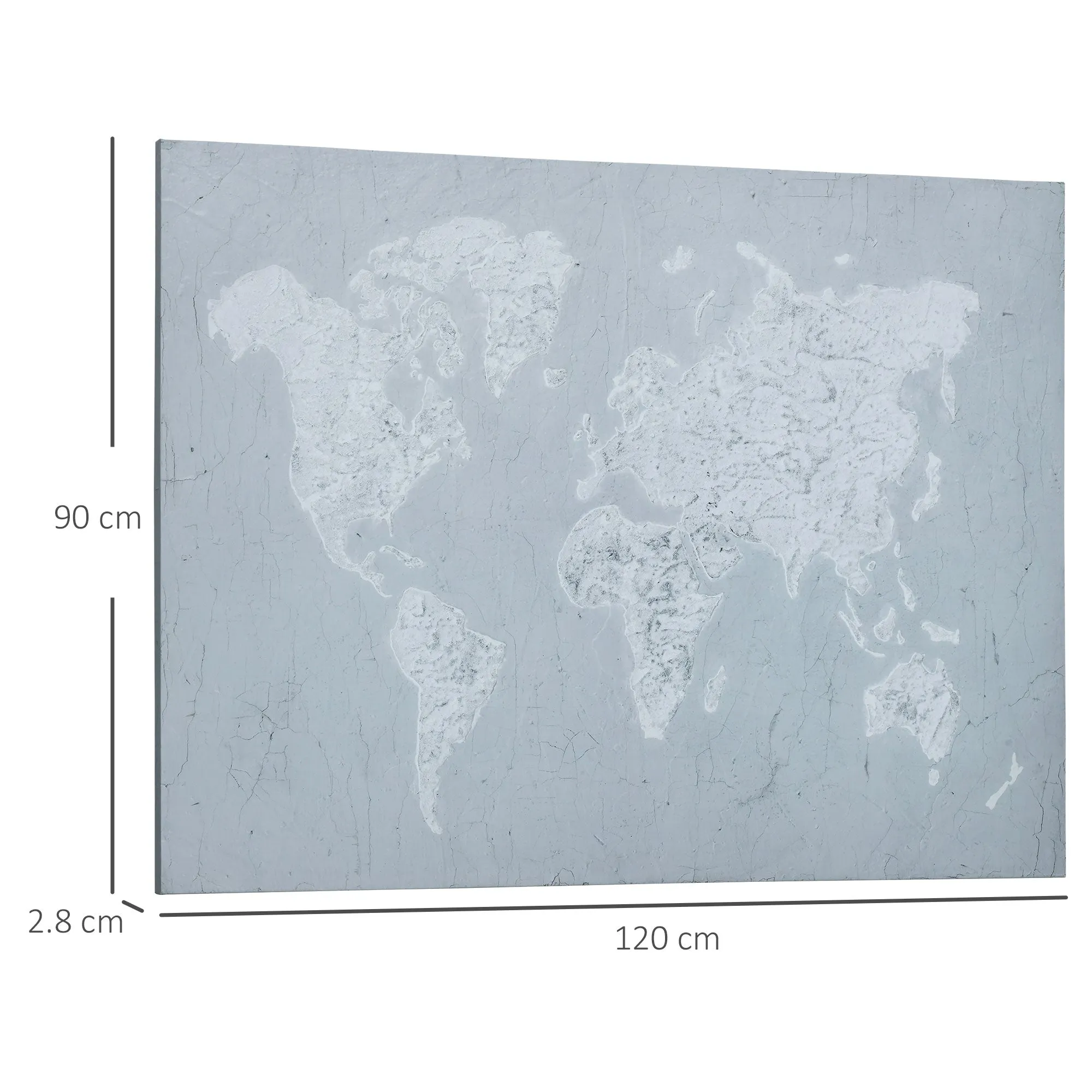 120x90cm Canvas Print for Home and Office, Pine Wood Canvas and Polyurethane Resin Ink, Grey and White - Image 3