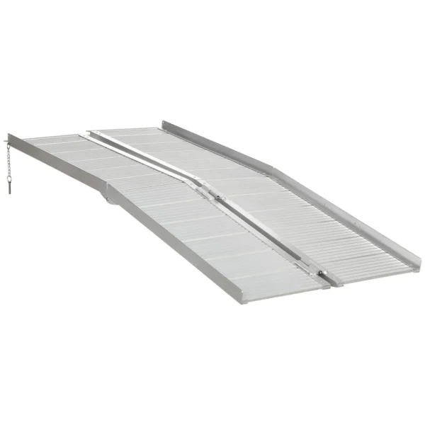 Non-Slip Aluminum Alloy Wheelchair Ramp, 272kg Capacity, 183x72x5cm