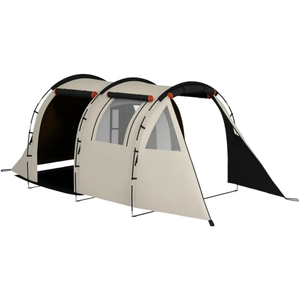 4-5 Person Camping Tent with Blackout Canopy, Waterproof with Carry Bag, Khaki