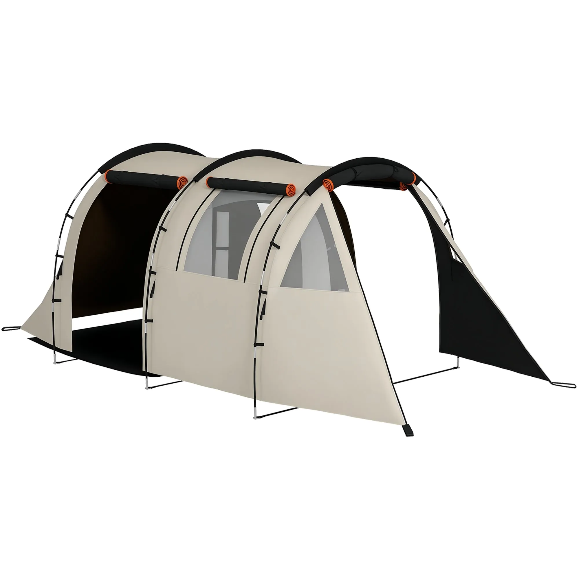 4-5 Person Camping Tent with Blackout Canopy, Waterproof with Carry Bag, Khaki