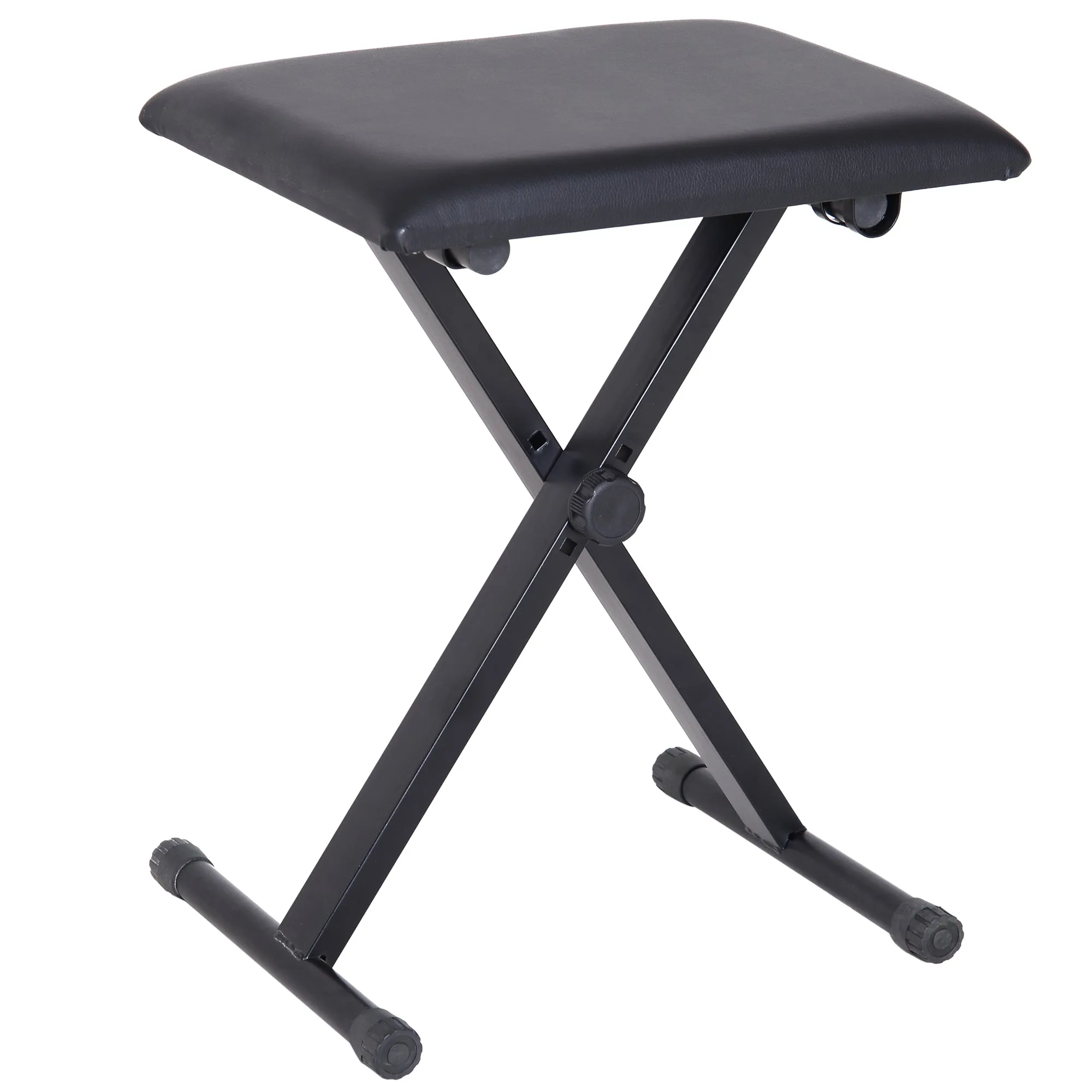 Piano Bench Padded Height Adjustable Foldable Non-Slip, Black, 39x29x47cm