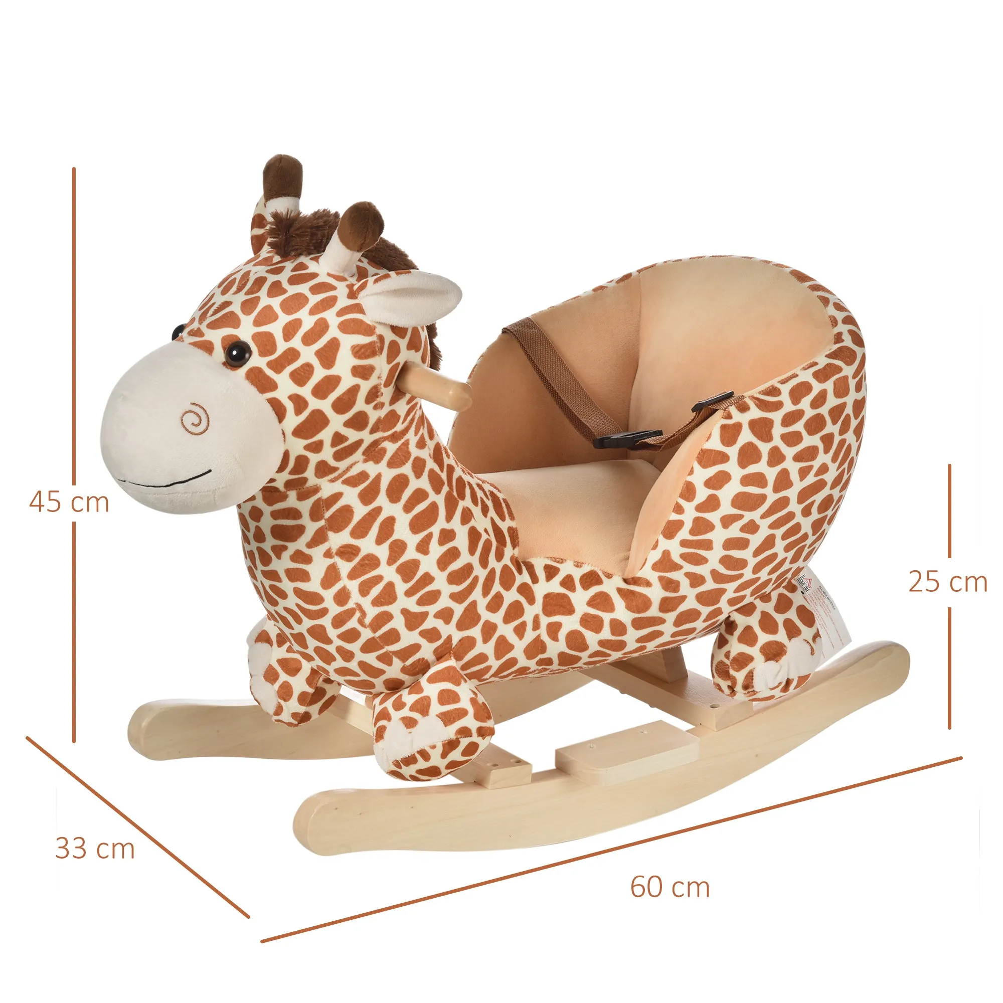 Wooden Giraffe Rocking Horse for Children 60x33x45cm - Image 3