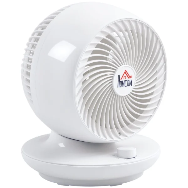 3-Speed Table Fan, 70° Oscillation and 90° Tilt, 27x27x34cm, Black and White