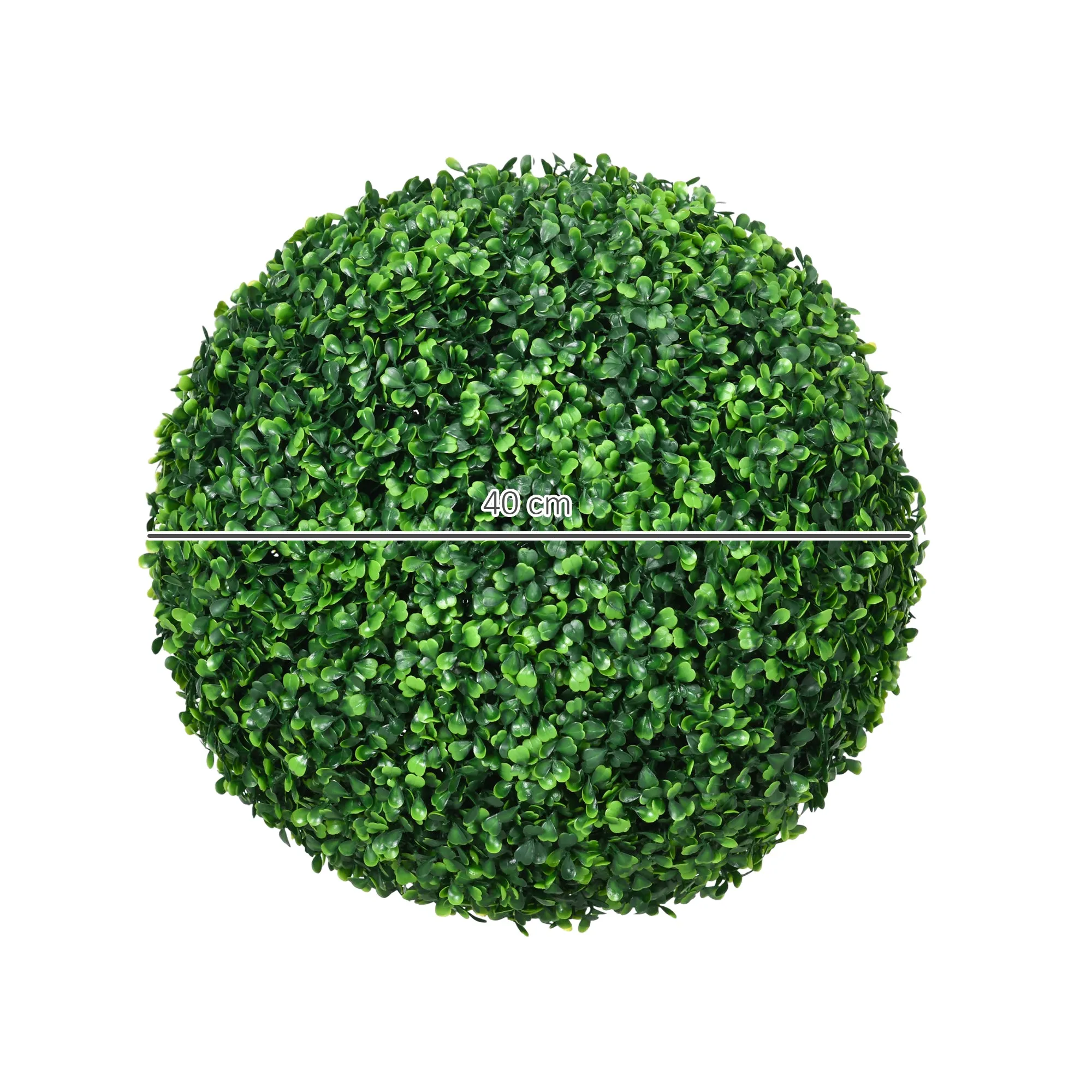 Set of 2 Artificial Boxwood Sphere Plants Ø40cm, Indoor and Outdoor Decoration, Green - Image 3