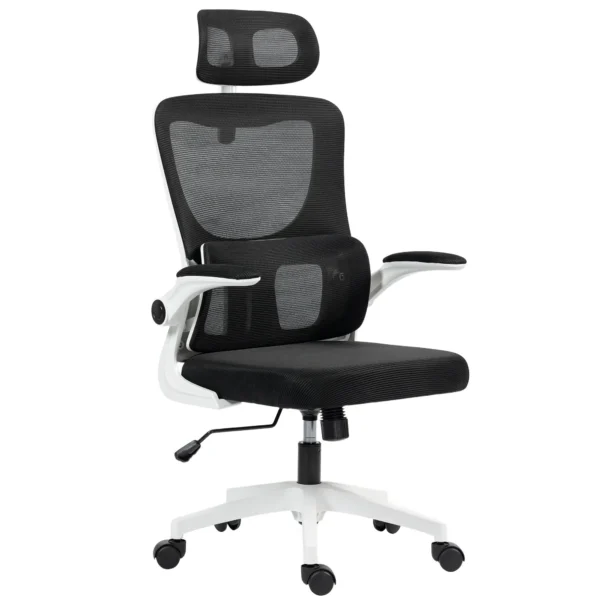 Adjustable and Reclining Office Chair with Removable Headrest, Mesh Fabric, 60x59x114-122 cm, Black