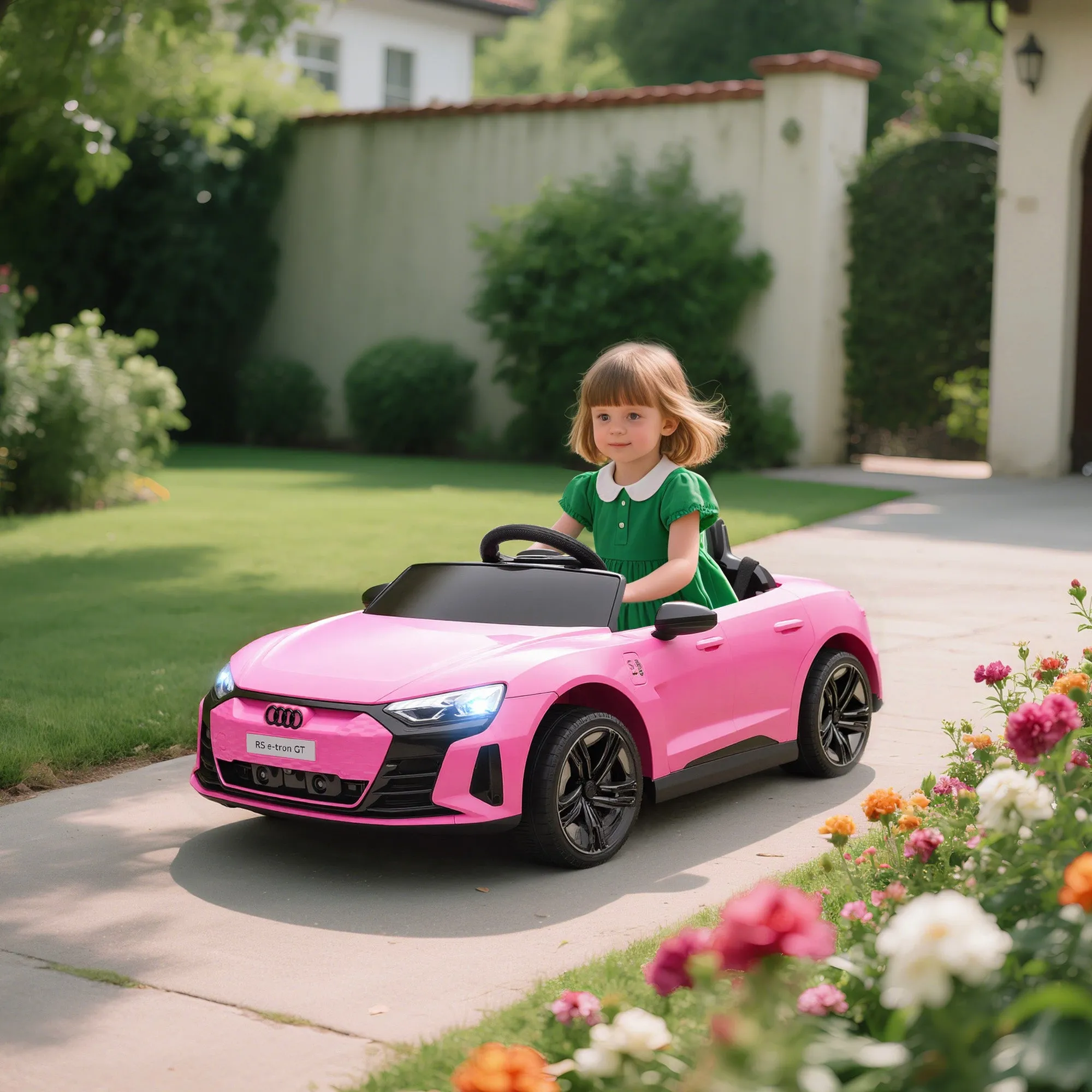 Electric Ride-On Car for Kids Ages 3-5 with Remote Control, Suspension and Horn, 103x58x41 cm, Pink - Image 2