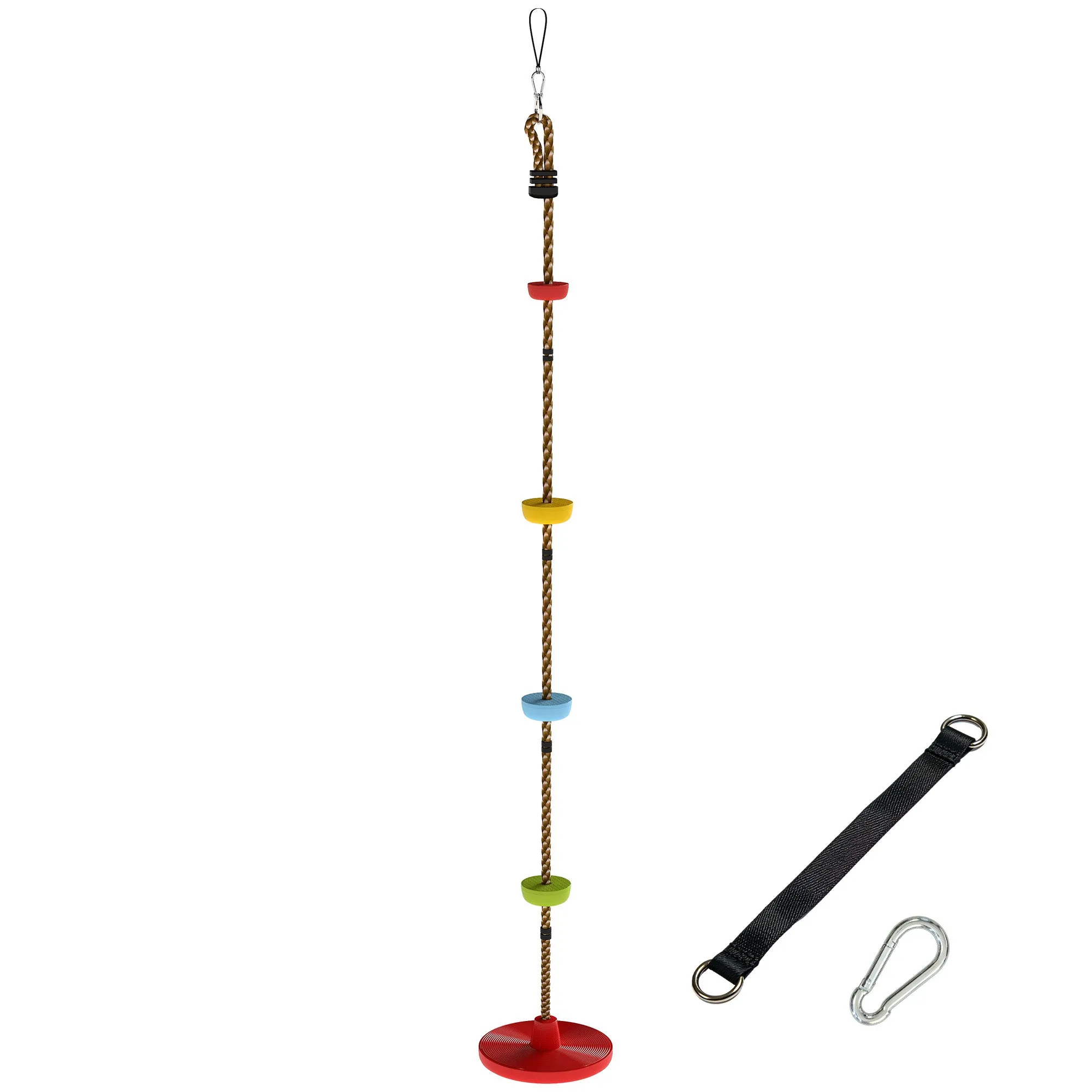 AIYAPLAY Children's Climbing Rope with Platforms and Disc Seat, in HDPE and PE, Ø30x4 cm, Red