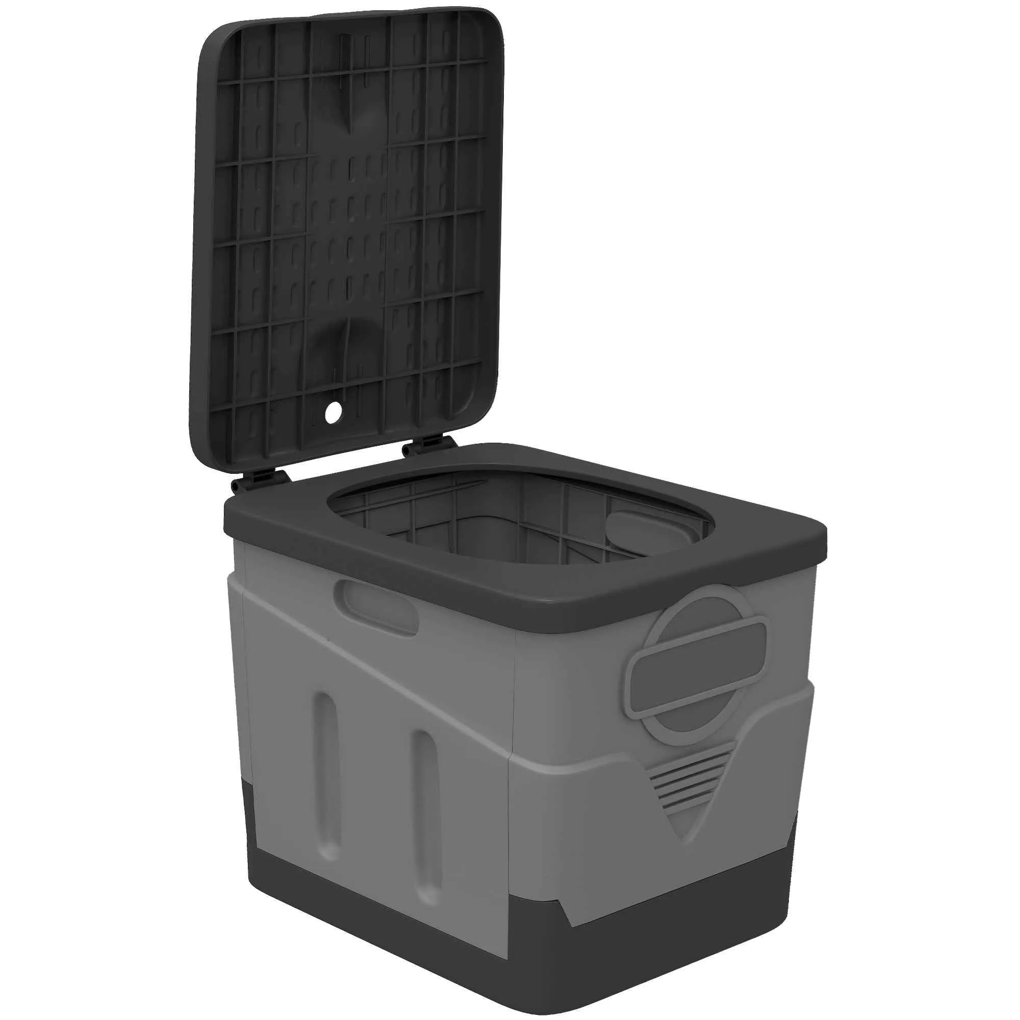 Outsunny Portable Camping Toilet with 12 Clotting Packets and 12 Disposal Bags, 34x29x20 cm, Dark Grey