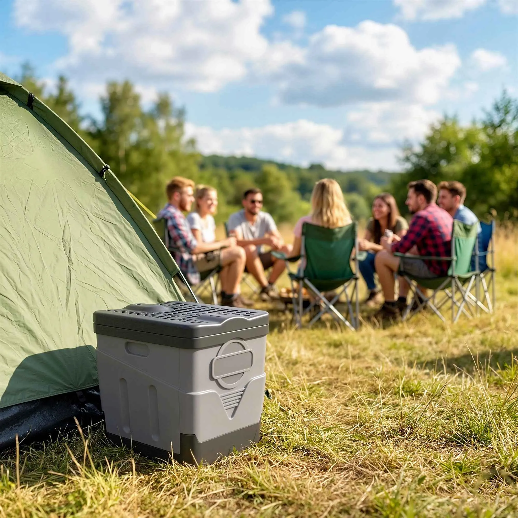 Outsunny Portable Camping Toilet with 12 Clotting Packets and 12 Disposal Bags, 34x29x20 cm, Dark Grey - Image 2