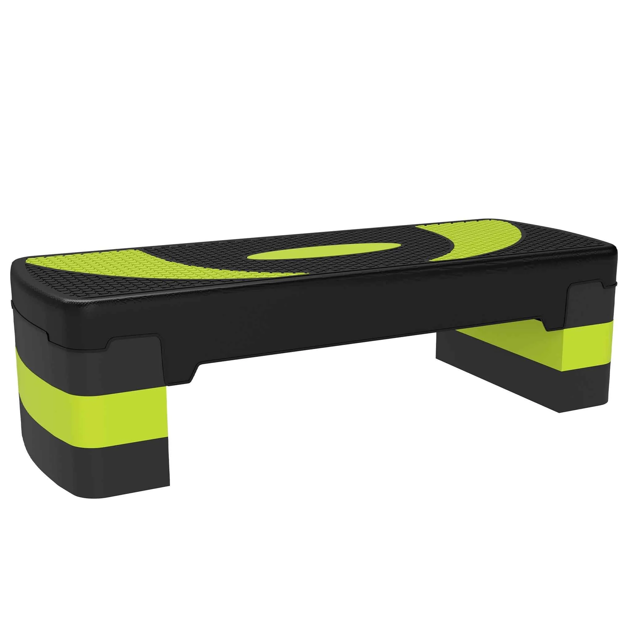 HOMCOM Aerobics Stepper, Adjustable to 3 Heights (10, 15, and 20 cm), Green and Black