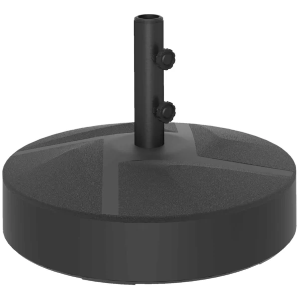 Outsunny Umbrella Base Fillable with Water 25kg/Sand 30kg, for Ø36/38/48mm Umbrella Poles, Black