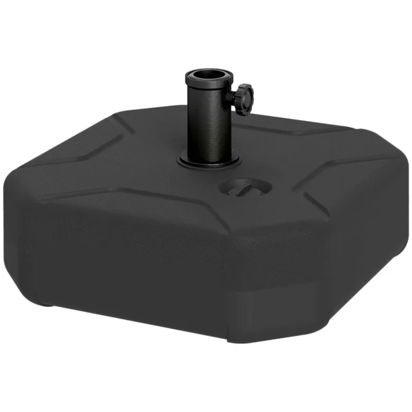 Outsunny Square Umbrella Base Fillable with Sand or Water up to 25kg, Black