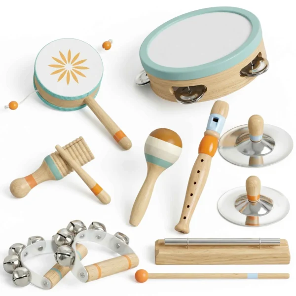 Kids Musical Instruments, Montessori Wooden Percussion Set