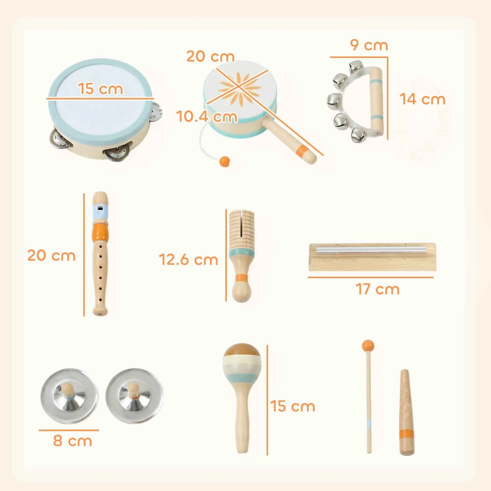 Kids Musical Instruments, Montessori Wooden Percussion Set - Image 3