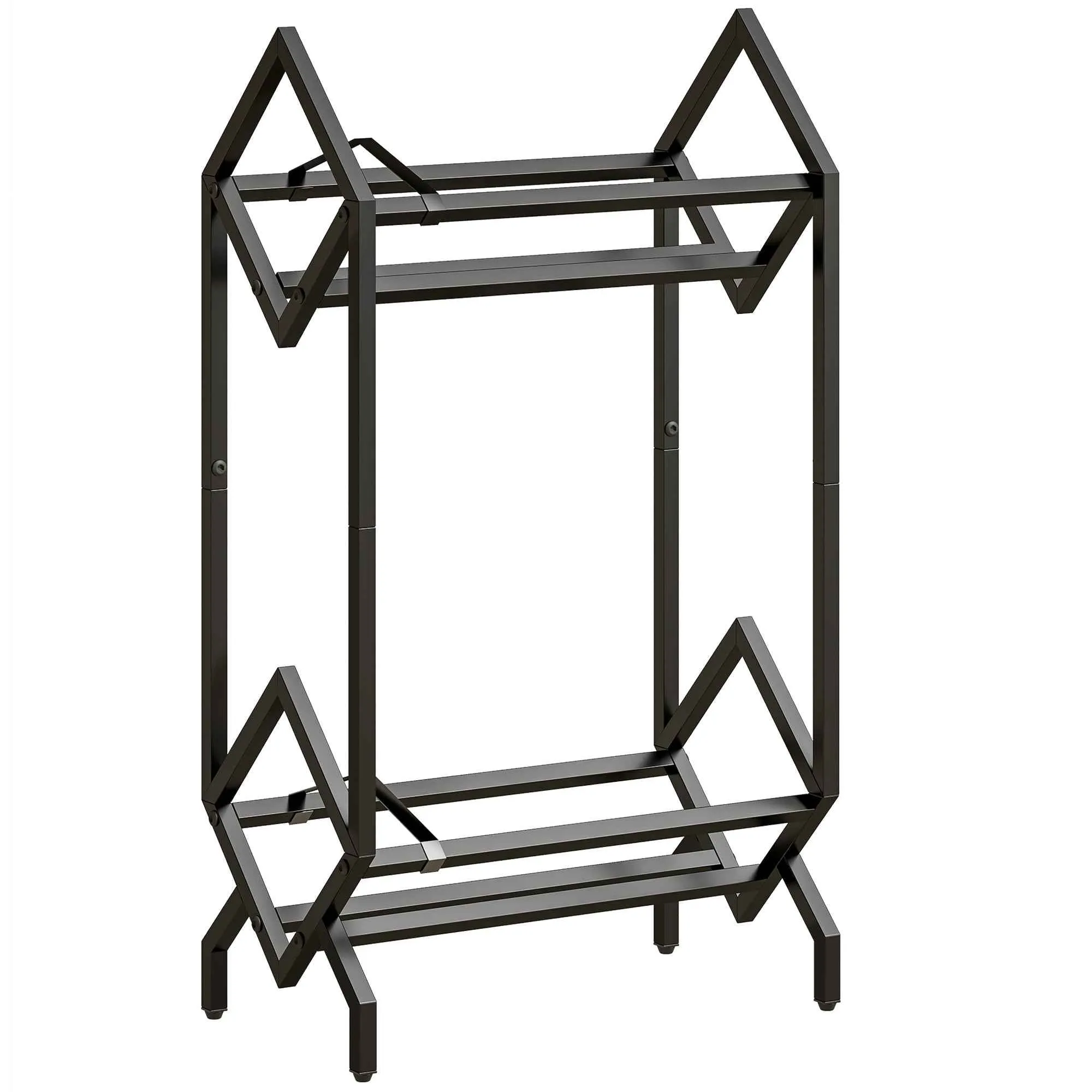 HOMCOM 50 CD Holder, 2-Tier Metal Vinyl Record Rack for DVDs, Books, Albums, Black