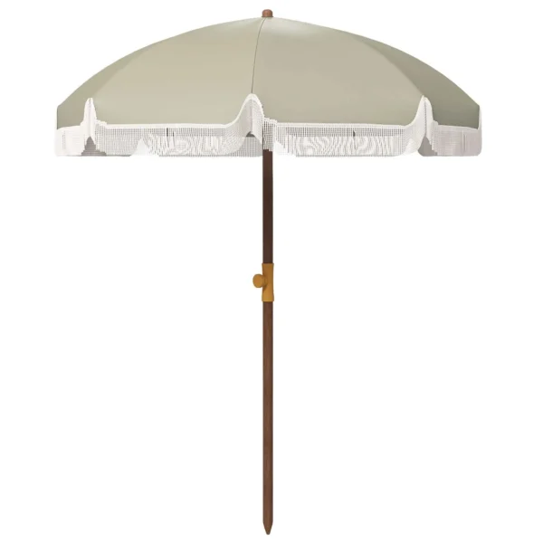 Outsunny UV40+ 8-Ribbed Beach Umbrella with Carry Bag, Metal and Polyester, Ø1.9x2.1 m, Green