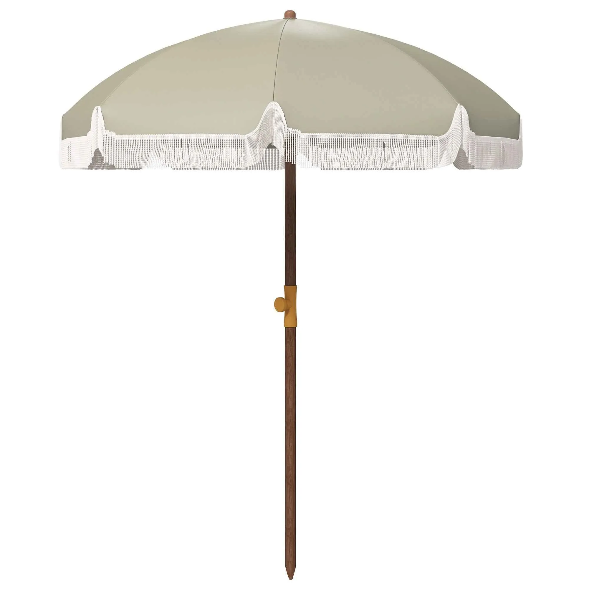 Outsunny UV40+ 8-Ribbed Beach Umbrella with Carry Bag, Metal and Polyester, Ø1.9x2.1 m, Green
