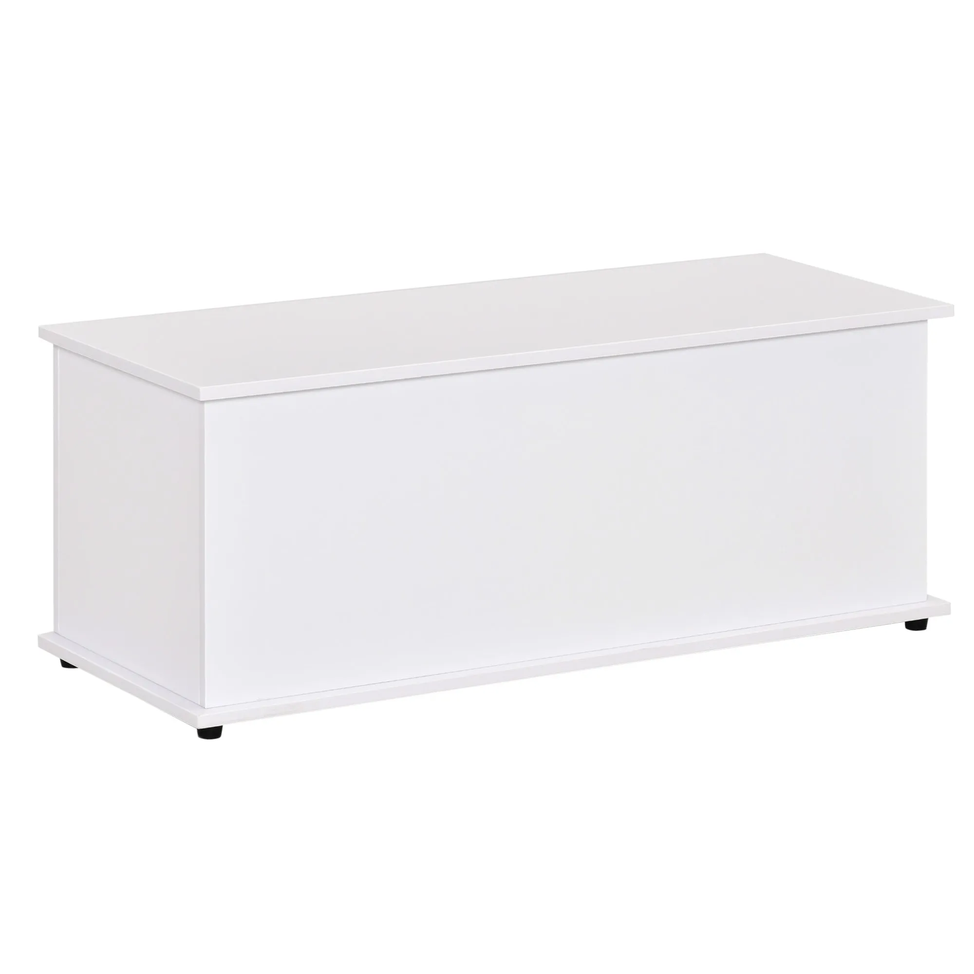 HOMCOM Multipurpose Chipboard Storage Bench with Opening Lid, for Bedroom and Entrance, 100x40x40cm, White