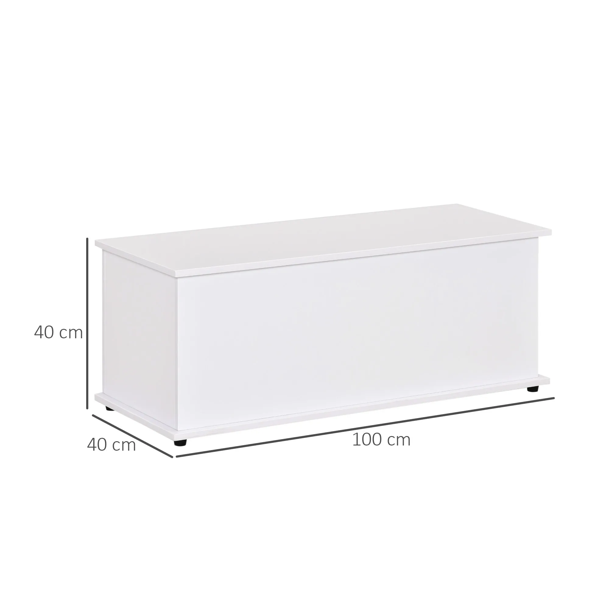 HOMCOM Multipurpose Chipboard Storage Bench with Opening Lid, for Bedroom and Entrance, 100x40x40cm, White - Image 3