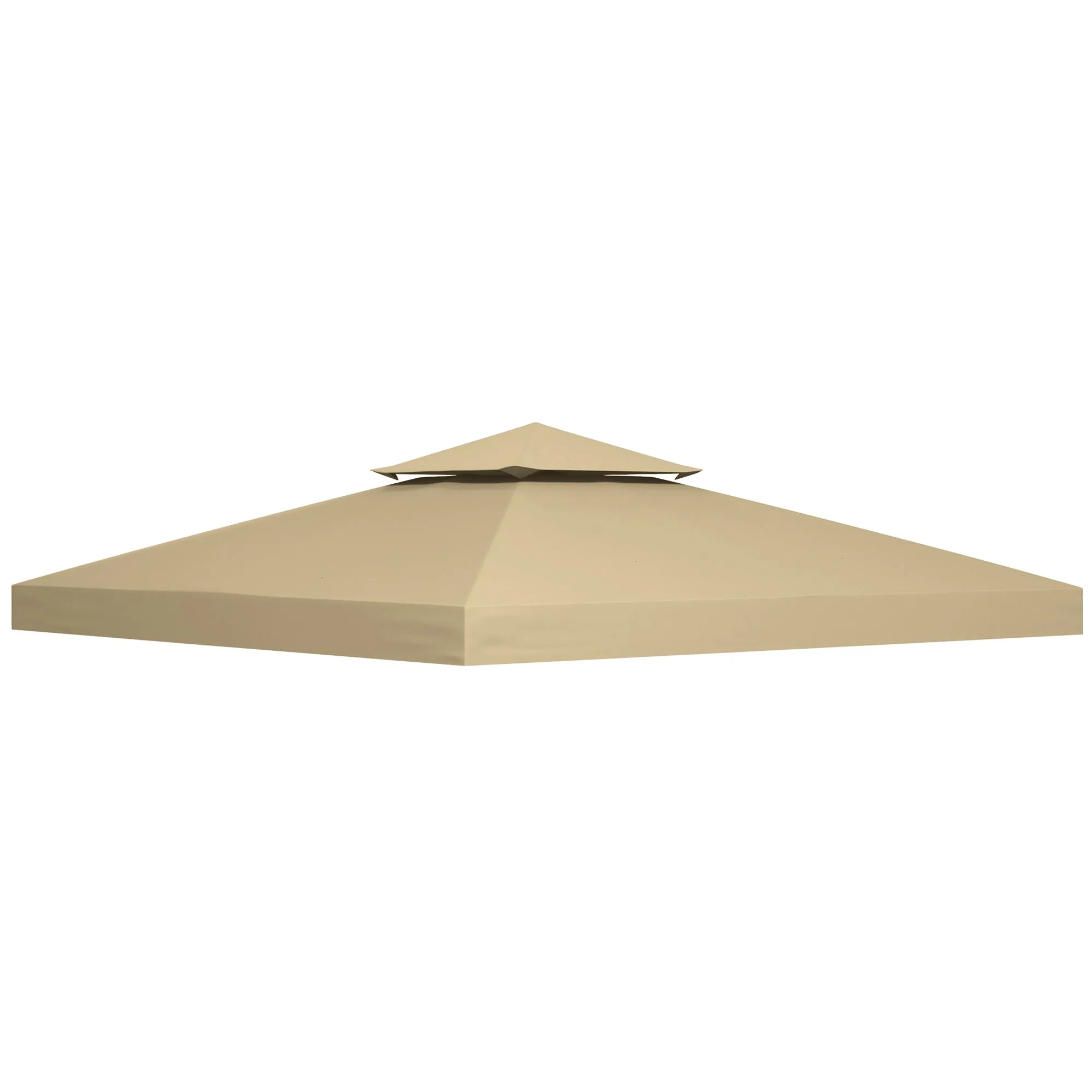 Outsunny 3x3m 2-Tier UV Resistant Replacement Gazebo Roof, Beige