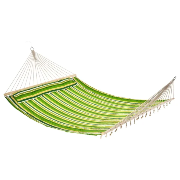 Outsunny Hammock Double Garden Hammock for 2 People, Hanging Camping Swing in Cotton and Polyester with Cushion 188x140cm