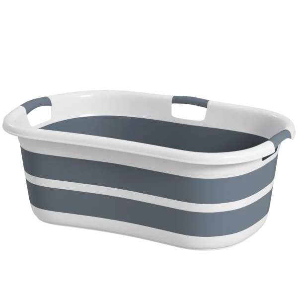 PawHut Dog Bathtub, Portable Folding Tub with Drain Hole, for Small Dogs and Puppies, Gray