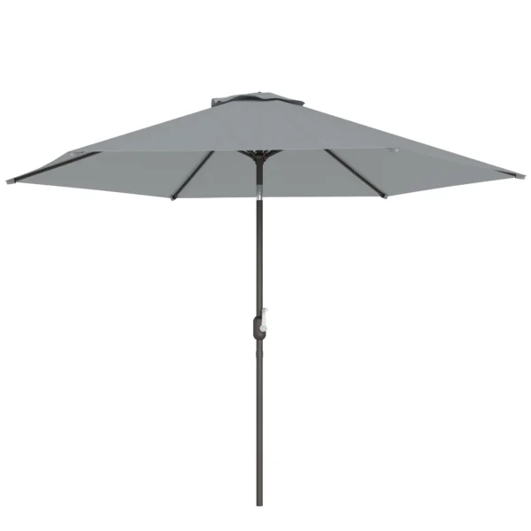 Outsunny 3x3 m Tilting Garden Umbrella with Crank Opening, Metal and Polyester, Grey