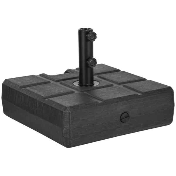 Outsunny 3.5m Garden Umbrella Base with Handles, HDPE and Steel, 49x49x36.5cm, Black
