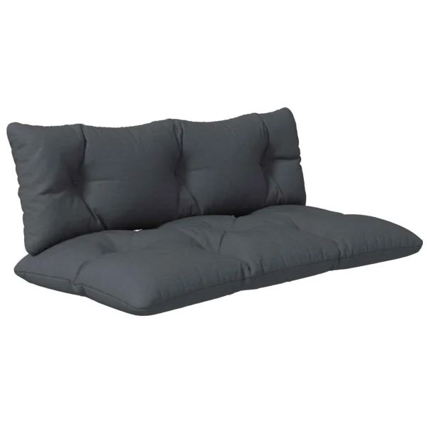 Outsunny 2-Piece Garden Cushion Set for Sofas and Pallets in Polyester with Thick Filling, Charcoal Grey
