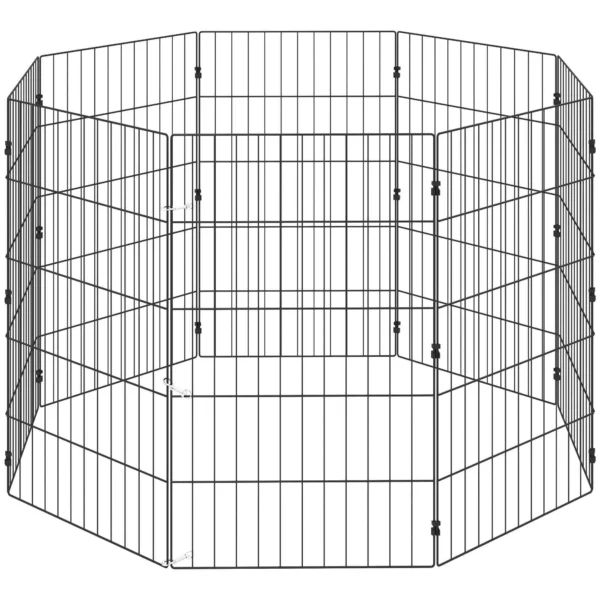 PawHut Dog Playpen Expandable Foldable Metal Enclosure 50x80cm Black