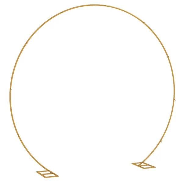 Outsunny Steel Garden Arch, Wedding Arch for Balloons and Climbing Plants for Ceremonies, Birthdays and Events, Gold