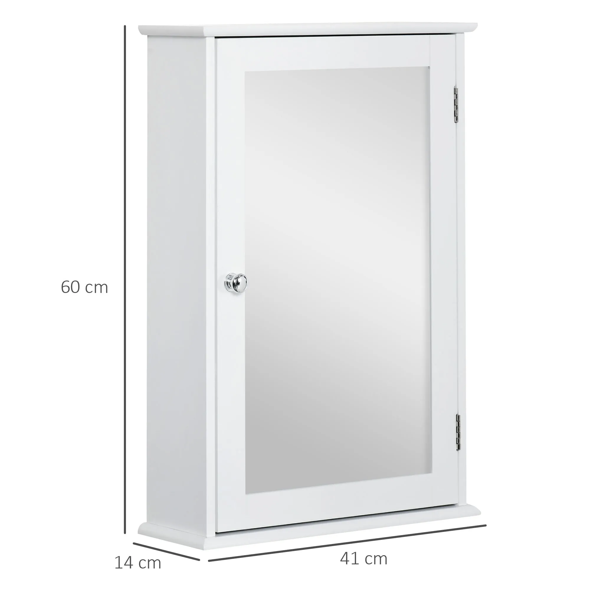 kleankin Bathroom Mirror Cabinet with Magnetic Door, Bathroom Cabinet with Mirror, Adjustable Shelf, White - Image 2