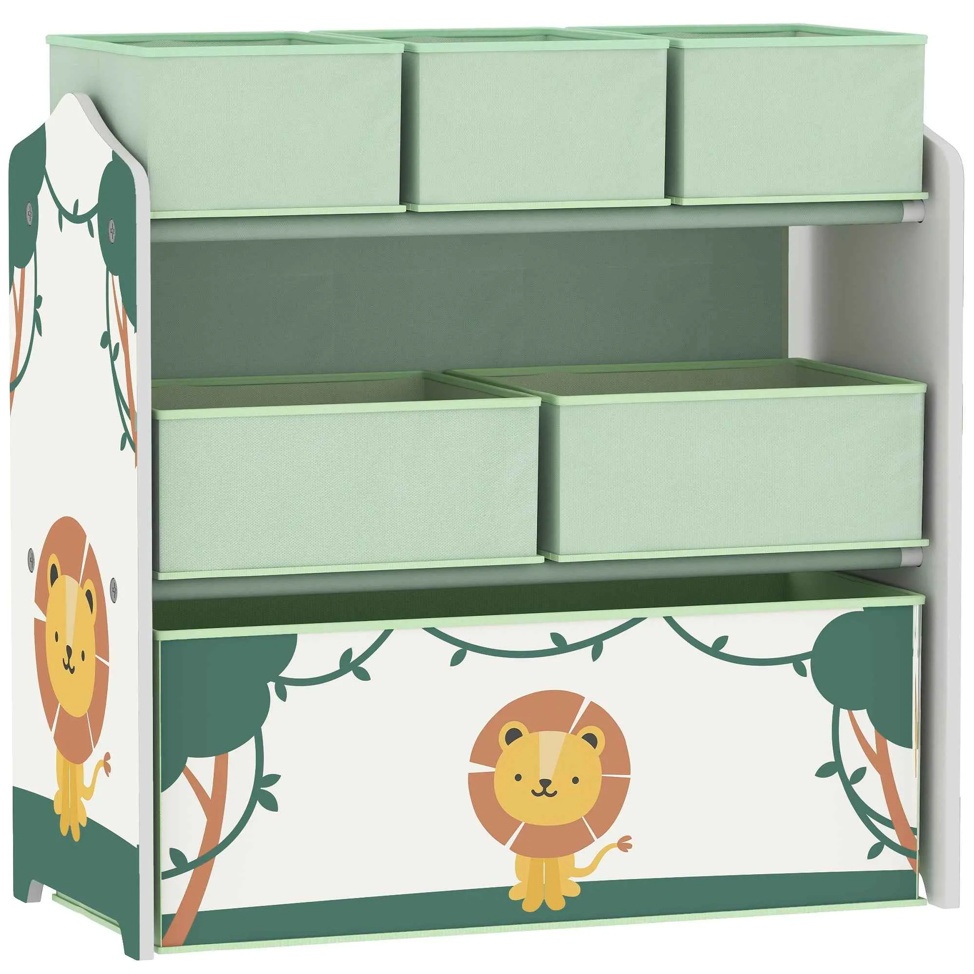 Children's Toy Storage Shelf, 3-Tier, Green