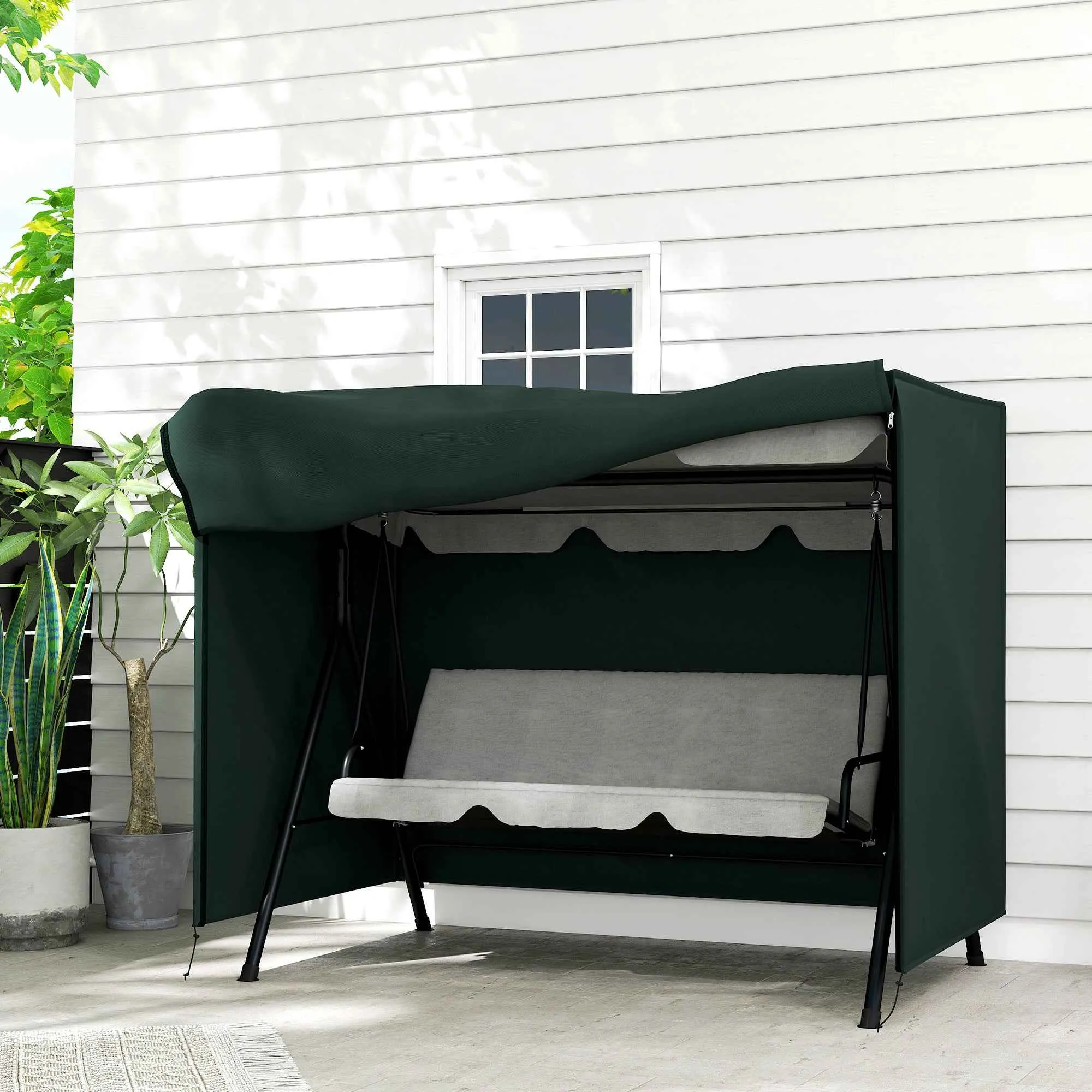 Outsunny Swing Cover Waterproof Oxford Fabric 205x124x164cm - Image 2