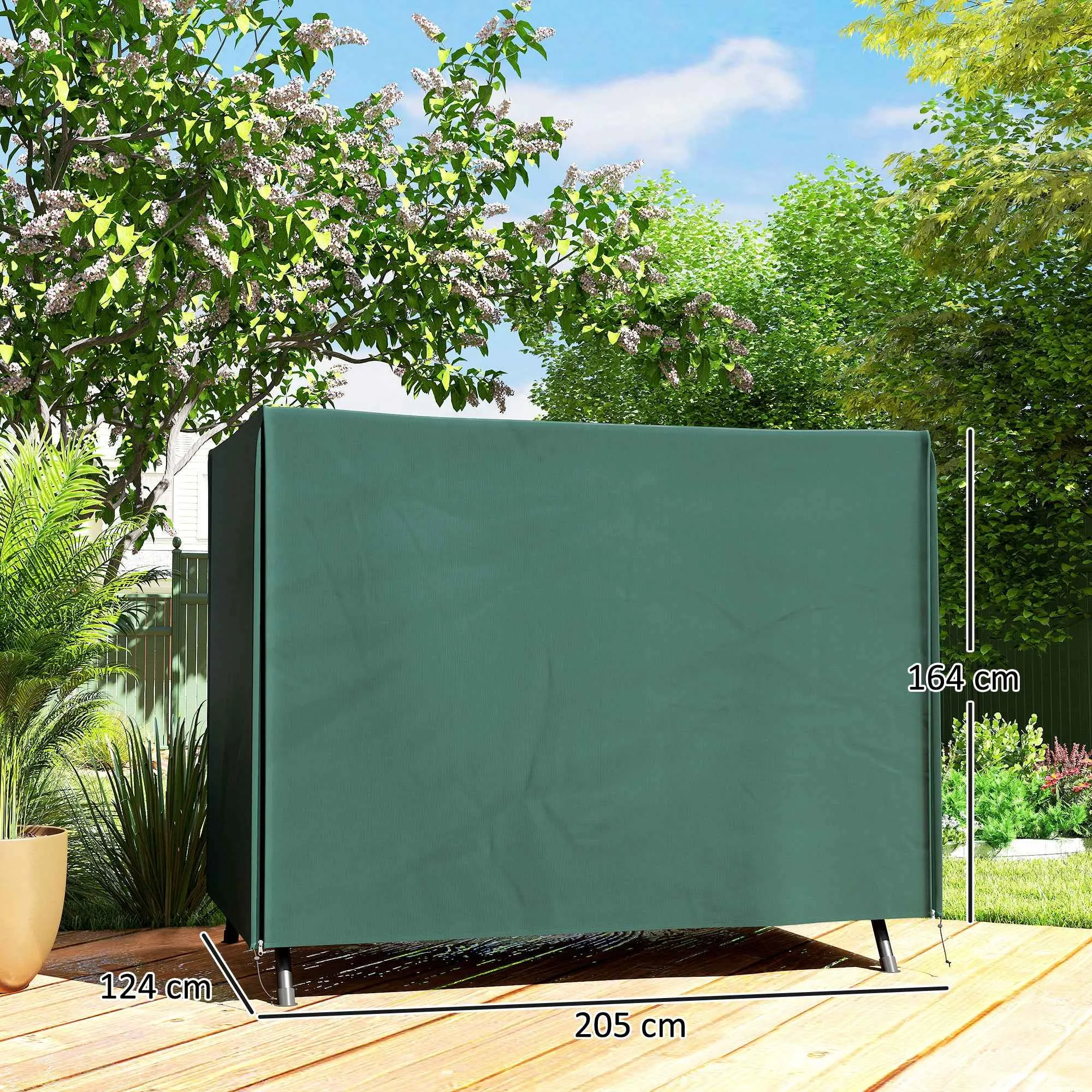 Outsunny Swing Cover Waterproof Oxford Fabric 205x124x164cm - Image 3