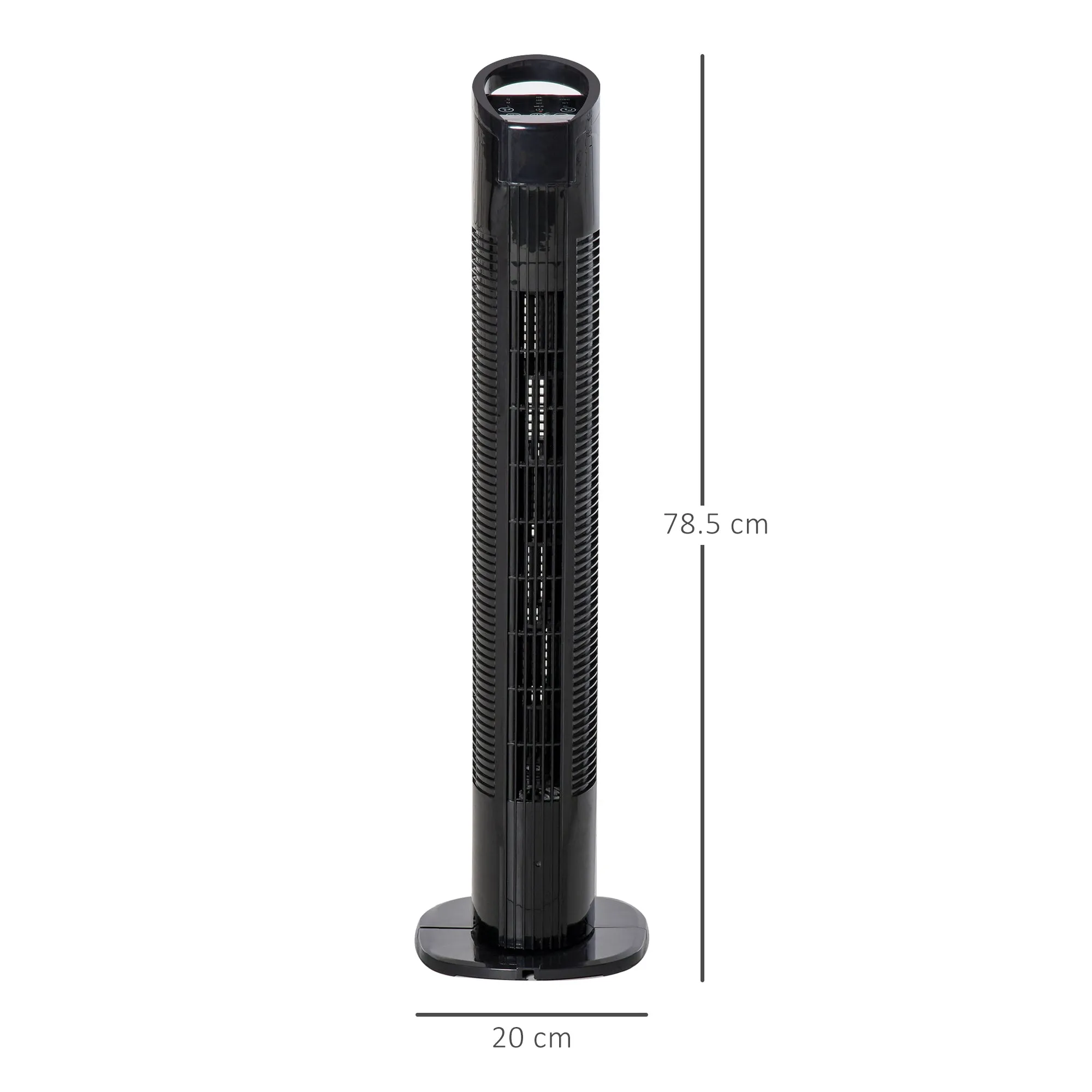HOMCOM Tower Fan with 5m Remote Control, 70° Oscillation, 3 Functions and 3 Speeds, Black - Image 3