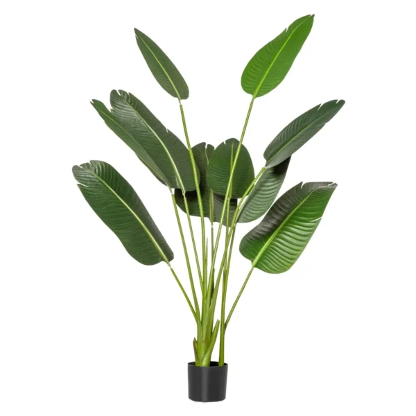 HOMCOM 160cm Artificial Banana Tree with Pot and 10 Realistic Leaves, Tropical Fake Plant for Indoor and Outdoor Decorations, Green