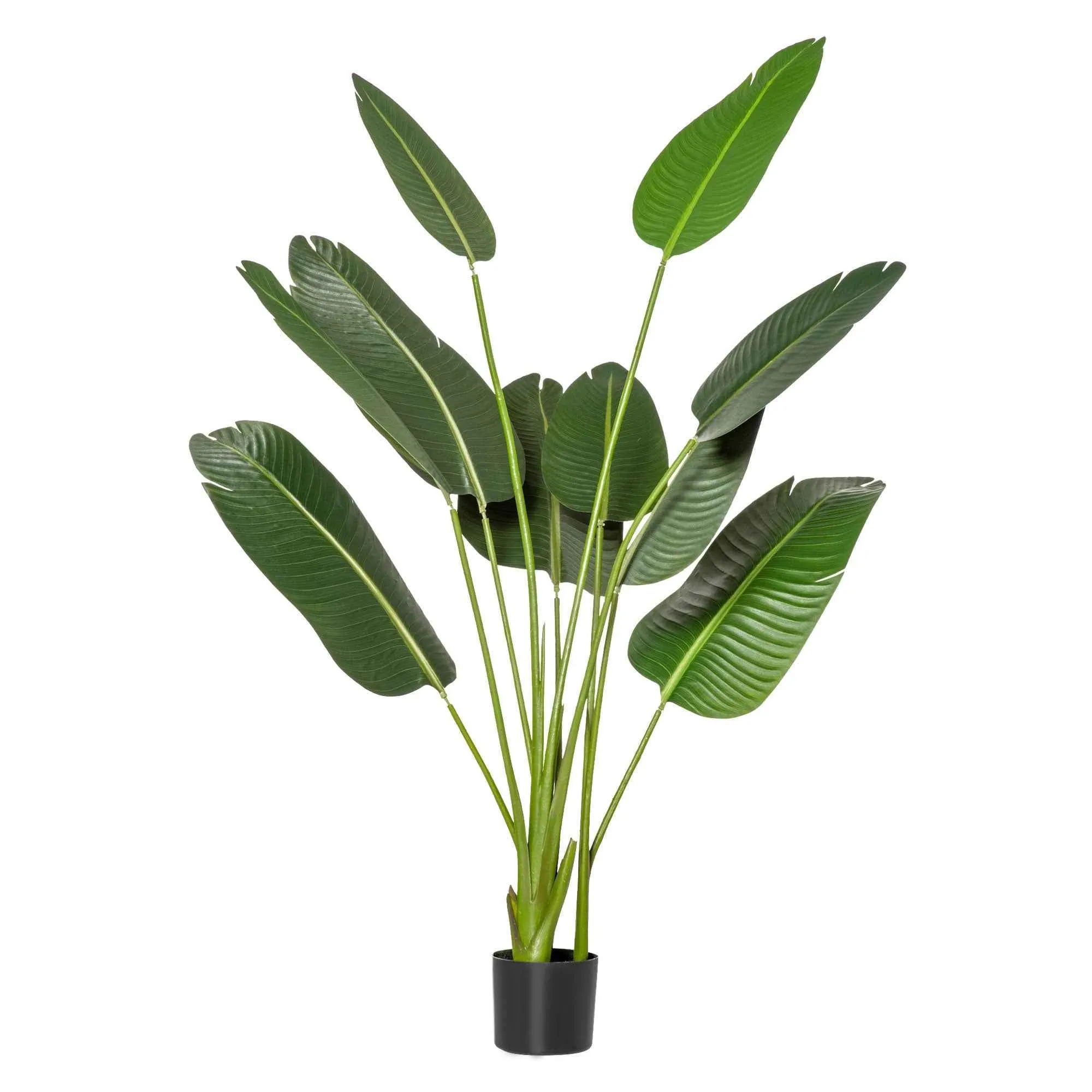 HOMCOM 160cm Artificial Banana Tree with Pot and 10 Realistic Leaves, Tropical Fake Plant for Indoor and Outdoor Decorations, Green