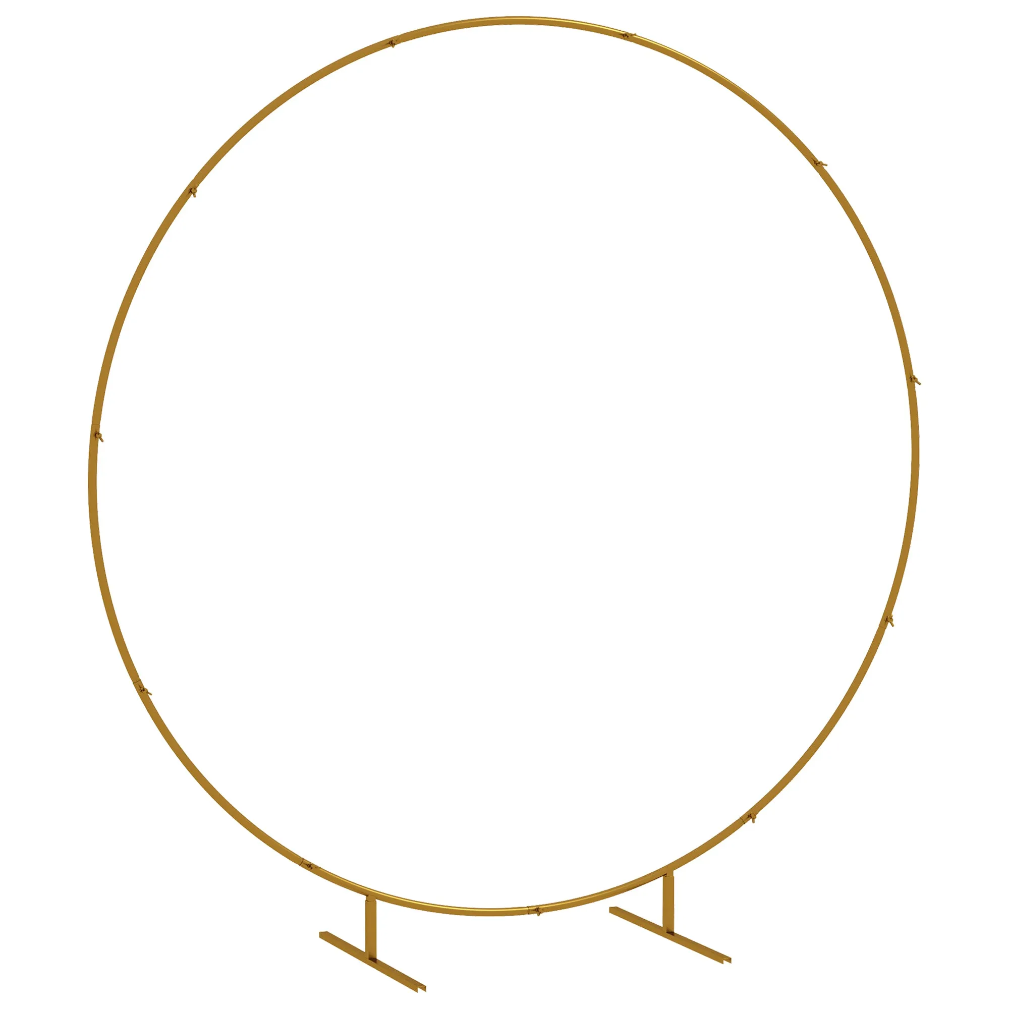 Outsunny Steel Garden Arch, Round Wedding Arch for Balloons and Climbing Plants for Ceremonies, Birthdays and Events, 222x60x224 cm, Gold
