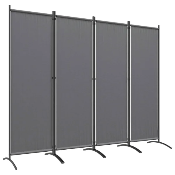 Outsunny 4-Panel Folding Indoor and Outdoor Room Divider, 221 x 50 x 172 cm, Dark Grey